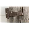 Image 4 : Rustic Wooden Barn Door with Iron Strap Hinges and Z-Brace Construction 60 x 15-1/2"