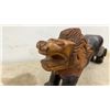 Image 2 : Hand-Carved Wooden Lion Sculpture with Two-Tone Finish 18"