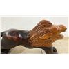 Image 4 : Hand-Carved Wooden Lion Sculpture with Two-Tone Finish 18"