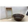 Image 1 : Economy Glass Washboard by Canadian Woodenware Co. and Vintage Metal Wash Tub