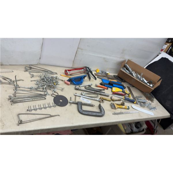 Pegboard Hooks, C-Clamp, Utility Knives, Hand Saws, Trowels, Caulking Gun, and More