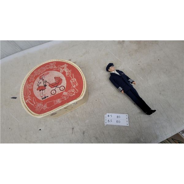 Vintage Ken Doll in Airline Pilot Uniform with Carrying Case