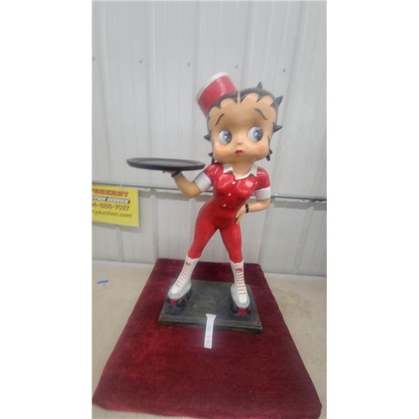 Betty Boop Roller Skating Waitress Statue with Serving Tray 36" Tall Very Cool