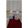 Image 1 : Pair of Vintage Blow Mold Easter Bunny Light-Up Yard Decorations 26" Tall