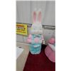 Image 2 : Pair of Vintage Blow Mold Easter Bunny Light-Up Yard Decorations 26" Tall