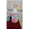 Image 3 : Pair of Vintage Blow Mold Easter Bunny Light-Up Yard Decorations 26" Tall