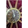 Image 2 : Westclox Mid-Century Modern Starburst Wall Clock with Teak Rays and Brass Accents 22" Diameter