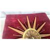 Image 3 : Westclox Mid-Century Modern Starburst Wall Clock with Teak Rays and Brass Accents 22" Diameter