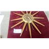 Image 4 : Westclox Mid-Century Modern Starburst Wall Clock with Teak Rays and Brass Accents 22" Diameter