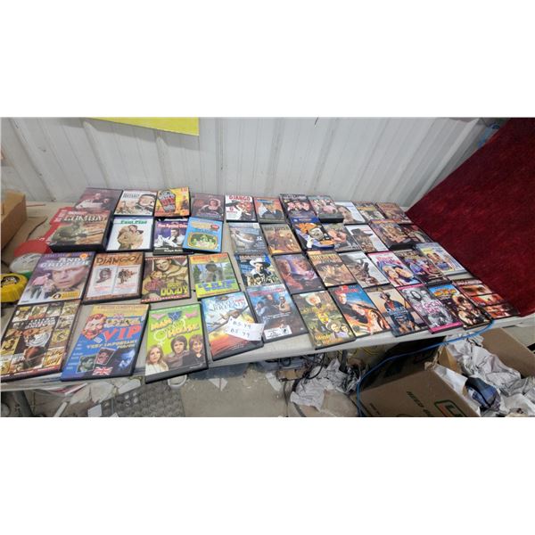 Collection of 75 DVDs Including Westerns, Classics, Comedies, and More