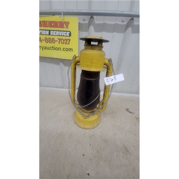 Beacon Yellow Kerosene Lantern with Ruby Red Globe