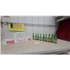 Image 1 : Vintage 7UP Green Glass Bottles and Arena Sales Carry Coca-Cola "Coke Is It!" Wire Display Rack