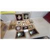 Image 1 : Collection of Framed Shell Art Floral Arrangements on Black Velvet and More biggest10 X 10"