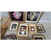 Image 3 : Collection of Framed Shell Art Floral Arrangements on Black Velvet and More biggest10 X 10"