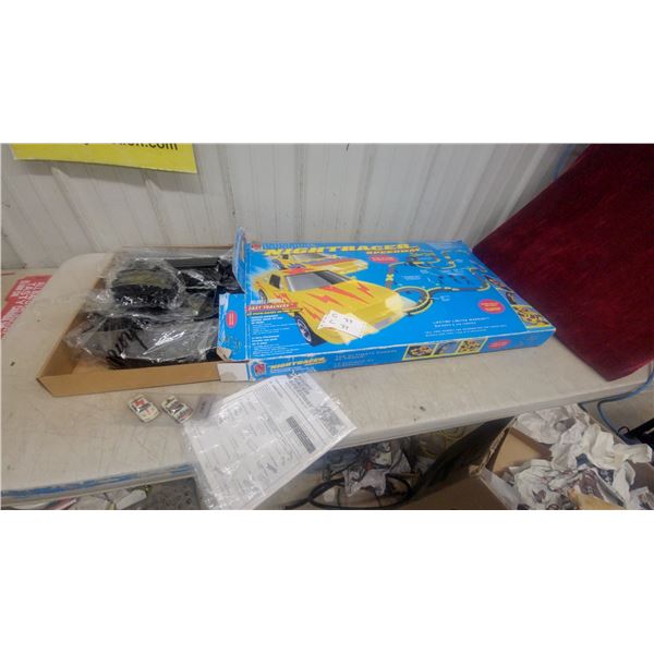 Life-Like Night Racer Speedway Slot Car Racing Set with Two Fast Trackers Cars New Old Stock