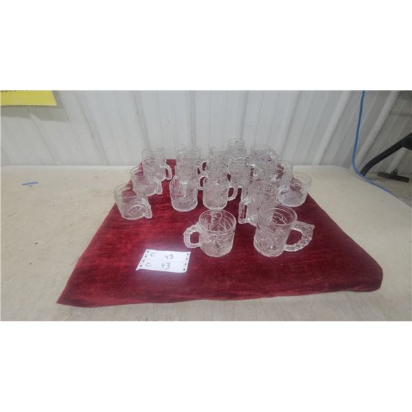 Collection of 25 Clear Pressed Glass Embossed Designs Mc Donalds Batman
