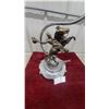 Image 2 : Vintage Art Deco Chrome Astray Lamp with Bronzed Bucking Bronco Cowboy Figure 26" Tall