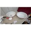 Image 2 : Vintage Columbian White Enamelware with Red Trim Pots, Bowls, Lids, and More