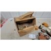 Image 7 : Vintage Wooden Shoe Shine Box with Kiwi Polish, Brushes, and More