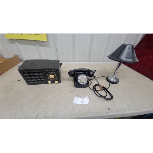 Admiral Tabletop Am Radio, Western Electric Rotary Telephone, and More