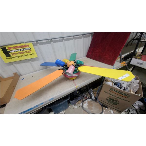 Colorful Ceiling Fan with Light Kit, Five Blades