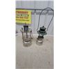 Image 1 : Two Vintage Coleman-Style Gas Lanterns with Aluminum Fuel Tanks Not Complete