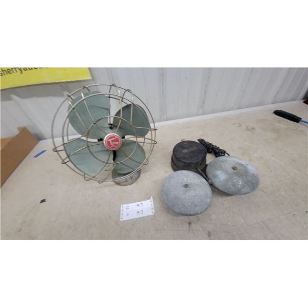 Torcan Vintage Electric Desk Fan and Double Bell Alarm