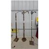 Image 1 : Three Antique Cast Iron and Brass Bridge Arm Floor Lamp Bases as Is