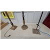 Image 5 : Three Antique Cast Iron and Brass Bridge Arm Floor Lamp Bases as Is