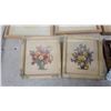 Image 6 : Framed Floral Prints, Cherub Wall Plaques, Signed Woodblock Prints, Eagle Plaque, and More