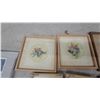 Image 7 : Framed Floral Prints, Cherub Wall Plaques, Signed Woodblock Prints, Eagle Plaque, and More