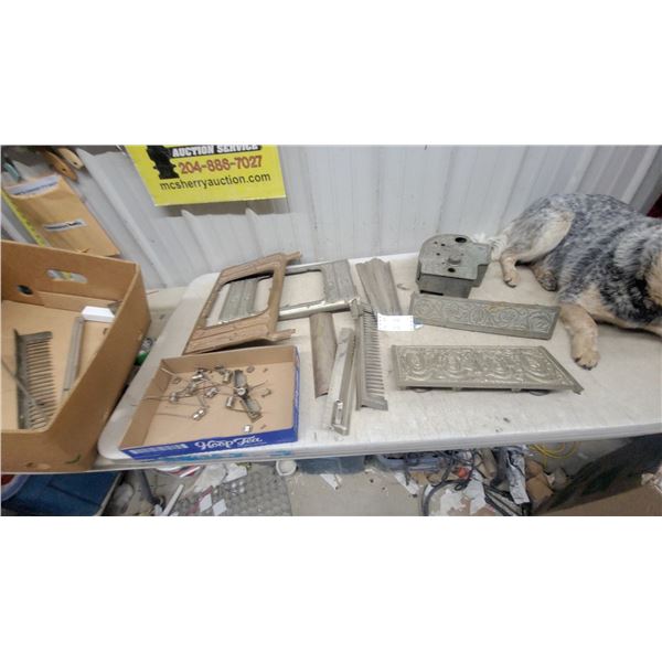 Antique Cash Register Ornate Nickel-Plated Trim Panels and Hardware Components