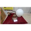 Image 1 : Antique Brass Pendant Light Fixture with White Milk Glass Globe Shade