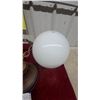 Image 3 : Antique Brass Pendant Light Fixture with White Milk Glass Globe Shade