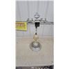 Image 1 : Vintage Art Deco Chrome and Slag Glass Smoking Stand with Decorative Handle