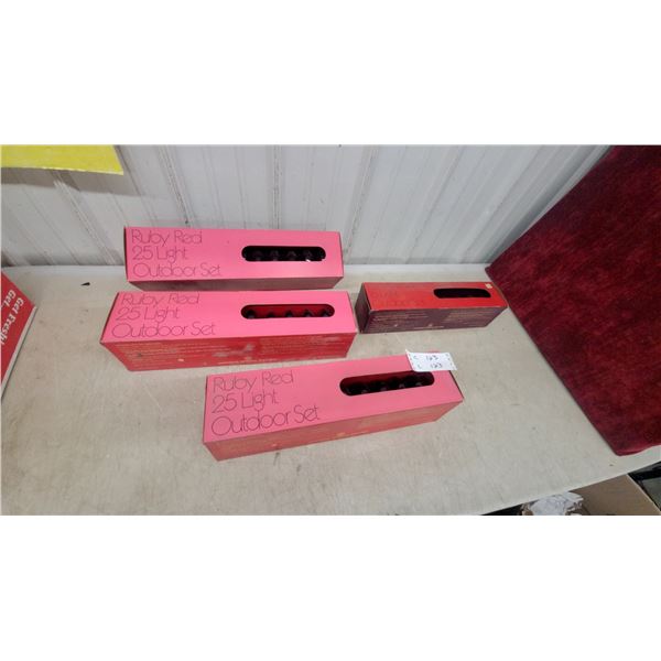 Ge Ruby Red 25 Light Outdoor Set and Red & Violet 15 Light Outdoor Set