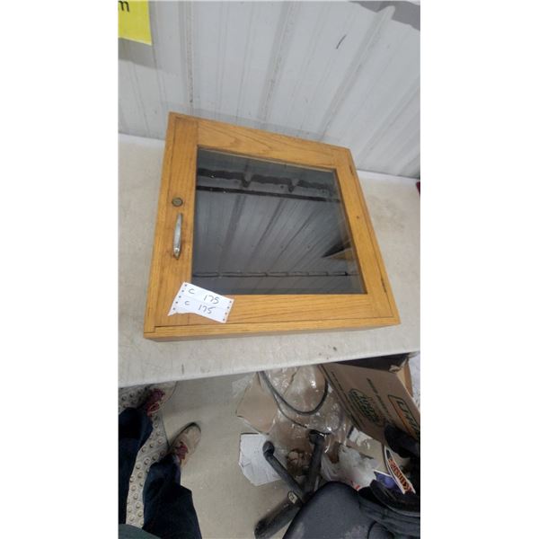 Oak Display Case No Key 6.6 x 23.6 x 6.6"