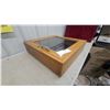 Image 3 : Oak Display Case No Key 6.6 x 23.6 x 6.6"