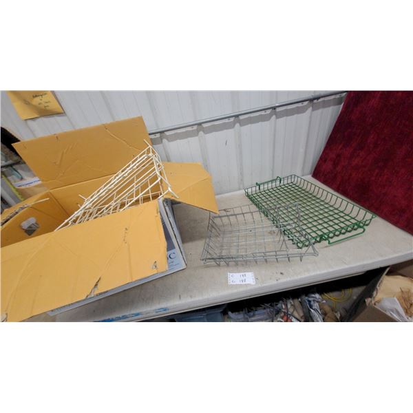 Wire Store Rack Organizer Trays in White, Silver, and Green and More