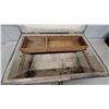 Image 4 : Antique Wooden Carpenters Tool Box with Metal Lining and Interior Shelf 12 x 28 x 19"