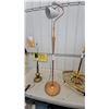 Image 4 : Mid-Century Copper and Wood Floor Lamp with Adjustable Cone Shade Table Lamp Light Fixture