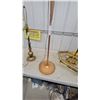 Image 6 : Mid-Century Copper and Wood Floor Lamp with Adjustable Cone Shade Table Lamp Light Fixture