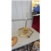 Image 7 : Mid-Century Copper and Wood Floor Lamp with Adjustable Cone Shade Table Lamp Light Fixture