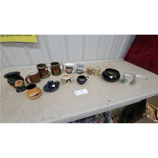 Collection of Ceramic Mugs, Vases, Character Jugs, and More