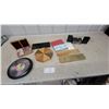 Image 1 : Vintage Games Lot: Skip-Bo, Cribbage Boards, Record Clock, Vintsge Mini Turntable, and More