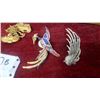 Image 2 : Vintage Costume Jewelry Brooches, Watches, Westclox Desk Clock, and More