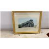 Image 2 : CN Railway Retirement Award with Model Train Cars and Northern Locomotive 1940 Framed Picture 9 x