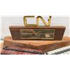 Image 6 : CN Railway Retirement Award with Model Train Cars and Northern Locomotive 1940 Framed Picture 9 x