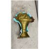 Image 3 : Vintage Ashtrays, Brass Carriage Clock (Crack on Face) Cast Iron Wheat Sheaf Doorstop, Matchbooks