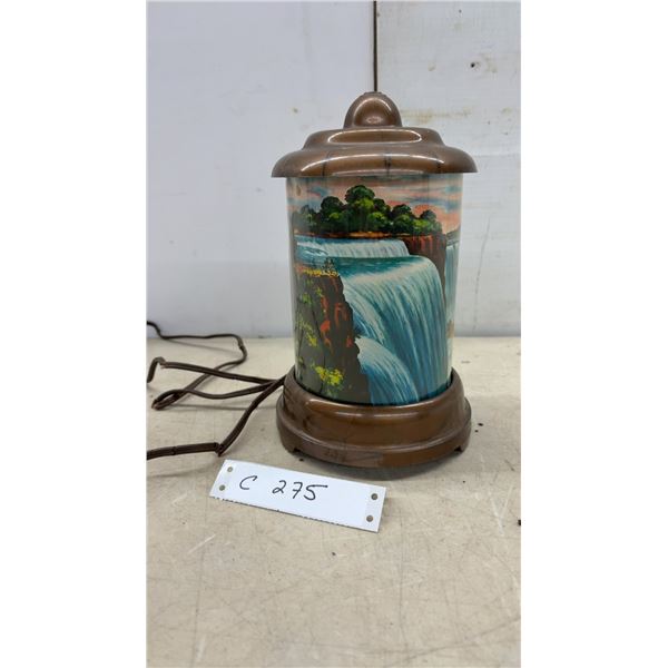 Vintage 1950's Econolite Roto-Vue Niagara Falls Souvenir Light up Heat Motion Lamp, Cord Needs